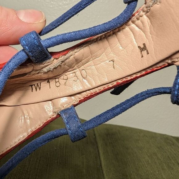 Stuart Weitzman Legwrap Song Colorblock Suede Heels sandals - Picture 8 of 14